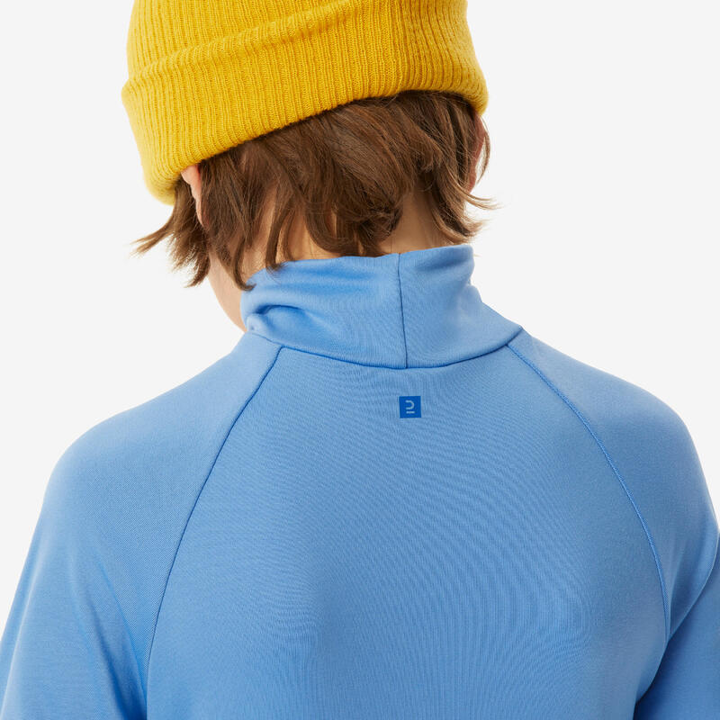 Sous-vêtement thermique de ski enfant, BL 500 col haut bleu