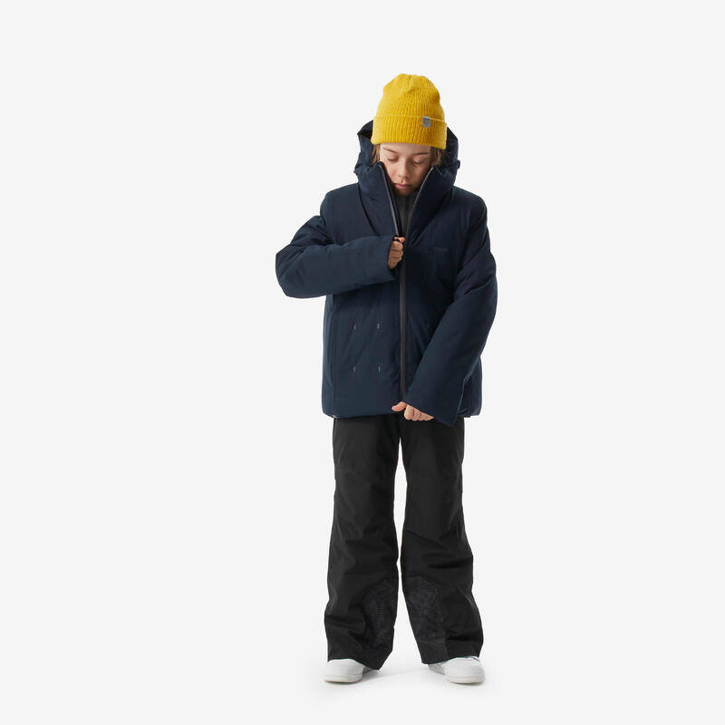 Doudoune de ski chaude et imperméable garçon, 500 warm bleu