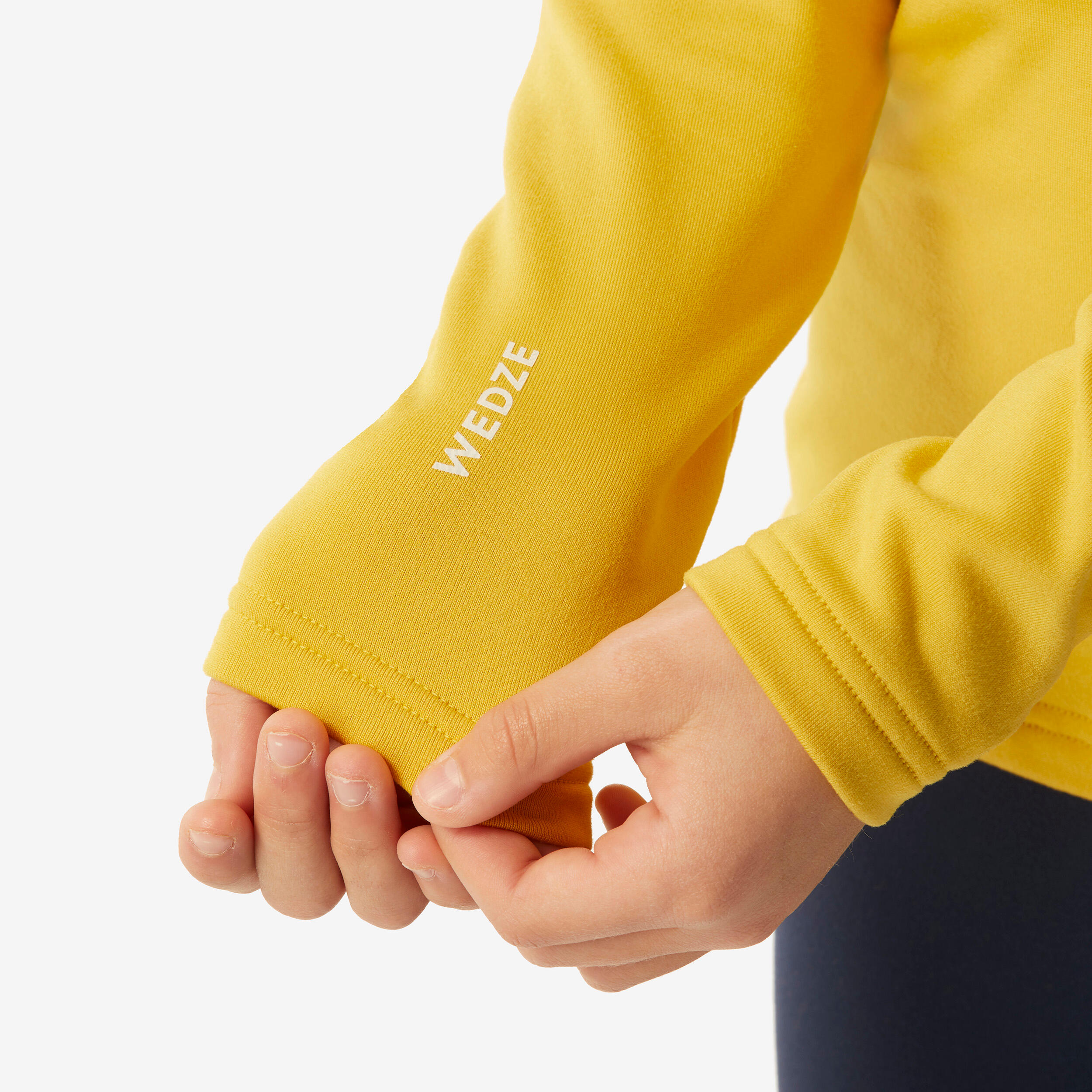 Camisola térmica de ski criança BL 500 gola subida amarelo 15/17