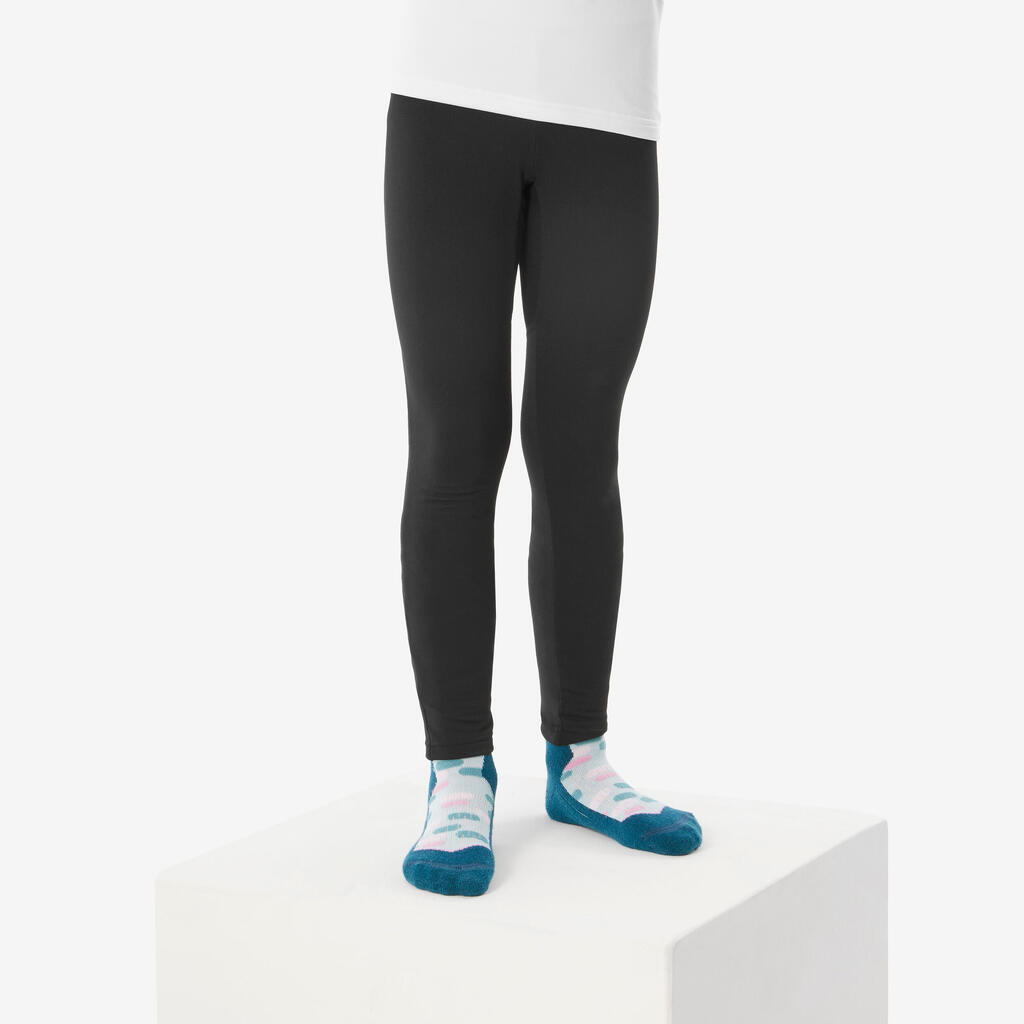 Kids’ thermal ski tights BL 500 - Black