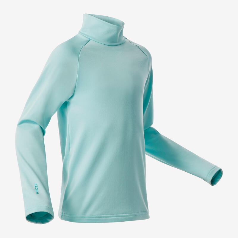 Sous-vêtement thermique de ski enfant, BL 500 col haut turquoise