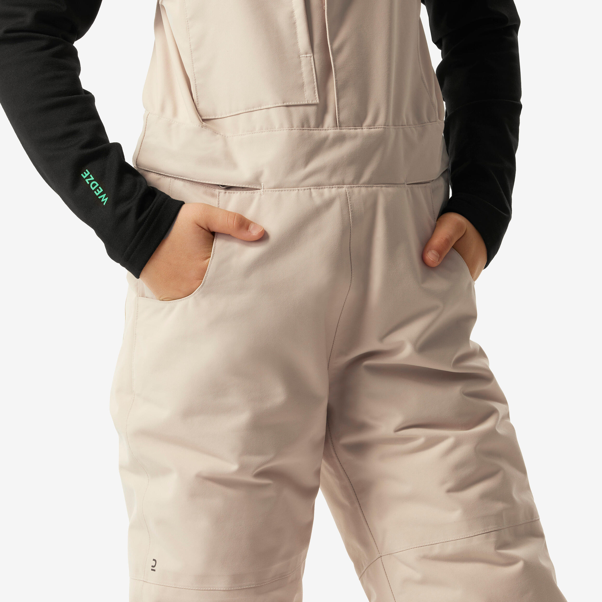Salopette de ski et snowboard résistante fille, 500 blanc 11/14