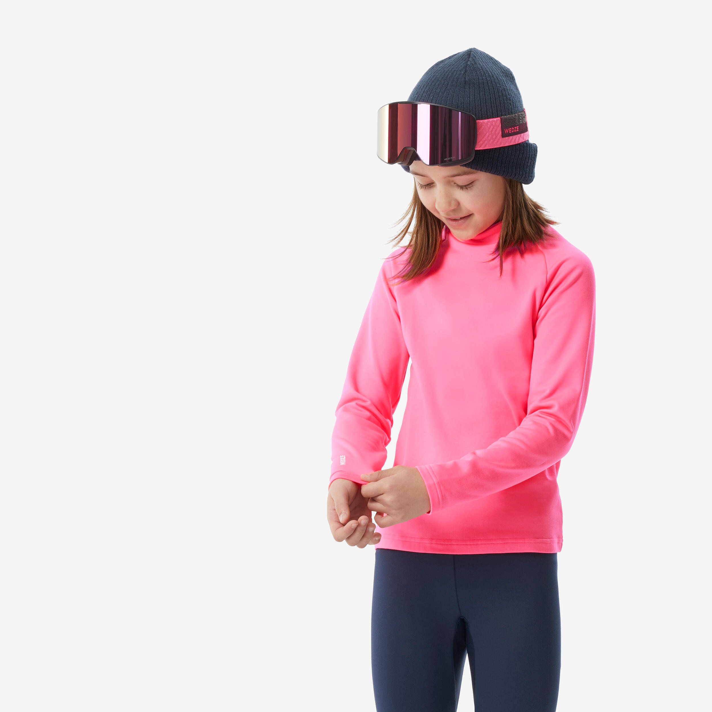 Children's thermal ski undergarment, BL 500 top in neon pink