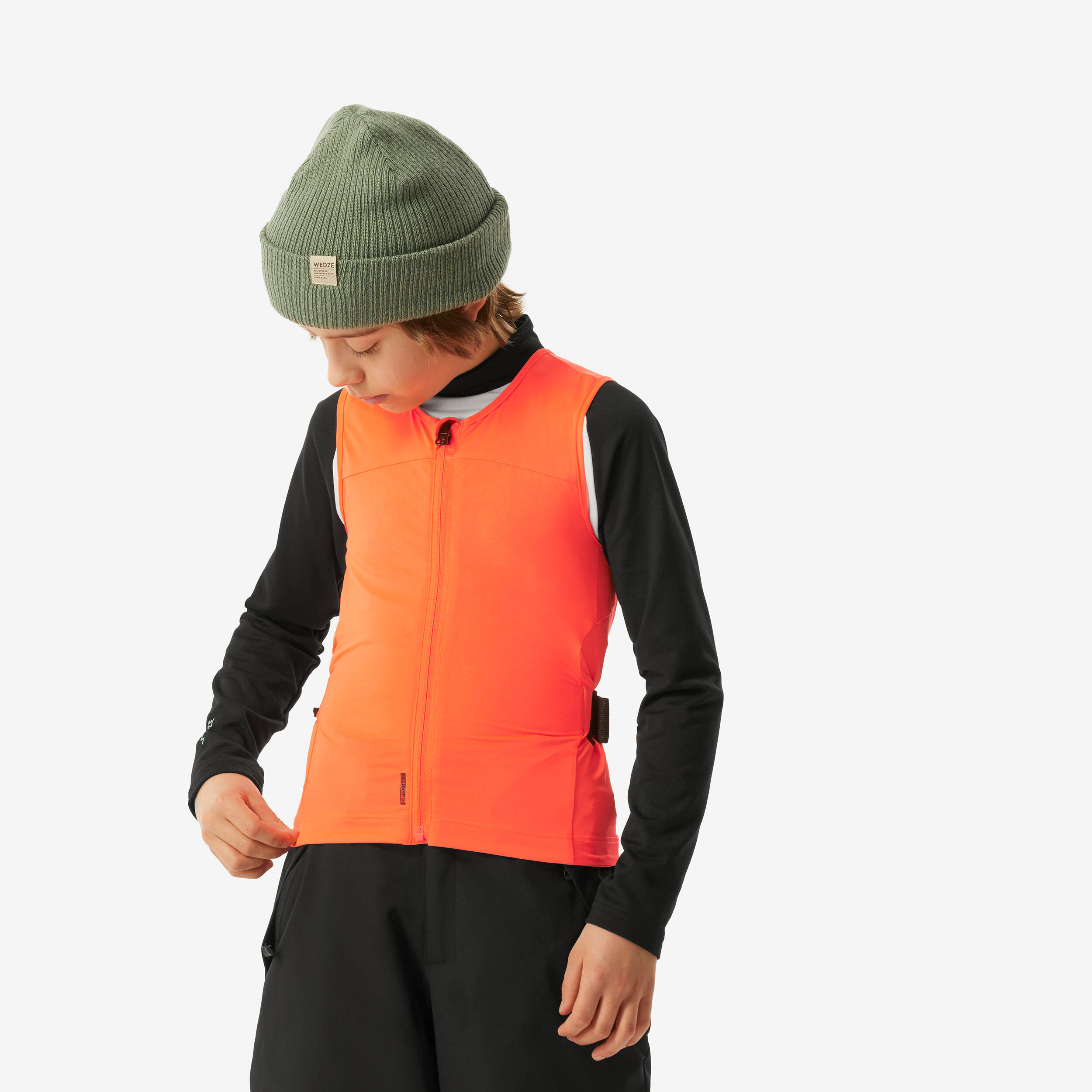 Kids' Mountain Bike, Ski and Snowboard Back Protector Gilet DBCK 900 - Orange 13/16
