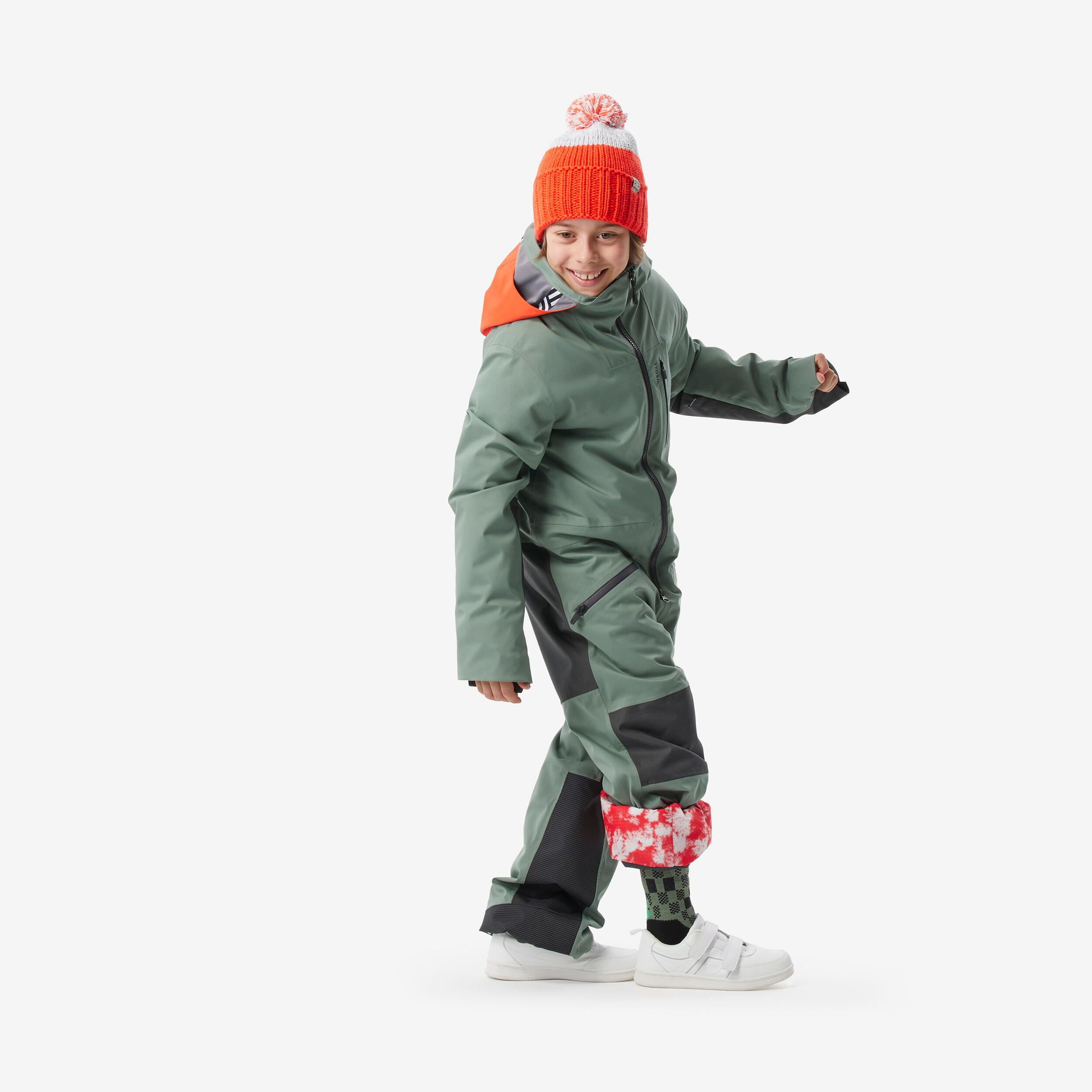 Combinaison d’hiver imperméable enfant - 900 JR vert/gris carbone - WEDZE