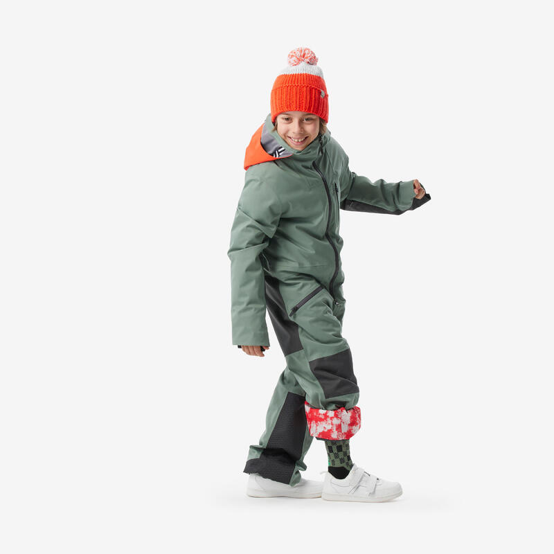 Combinaison de ski chaude et imperméable enfant, 900 vert