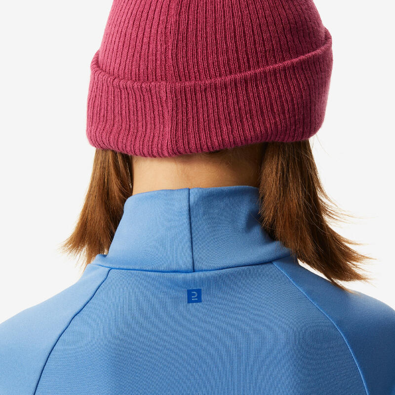 Sous-vêtement thermique de ski enfant, BL 500 col haut bleu