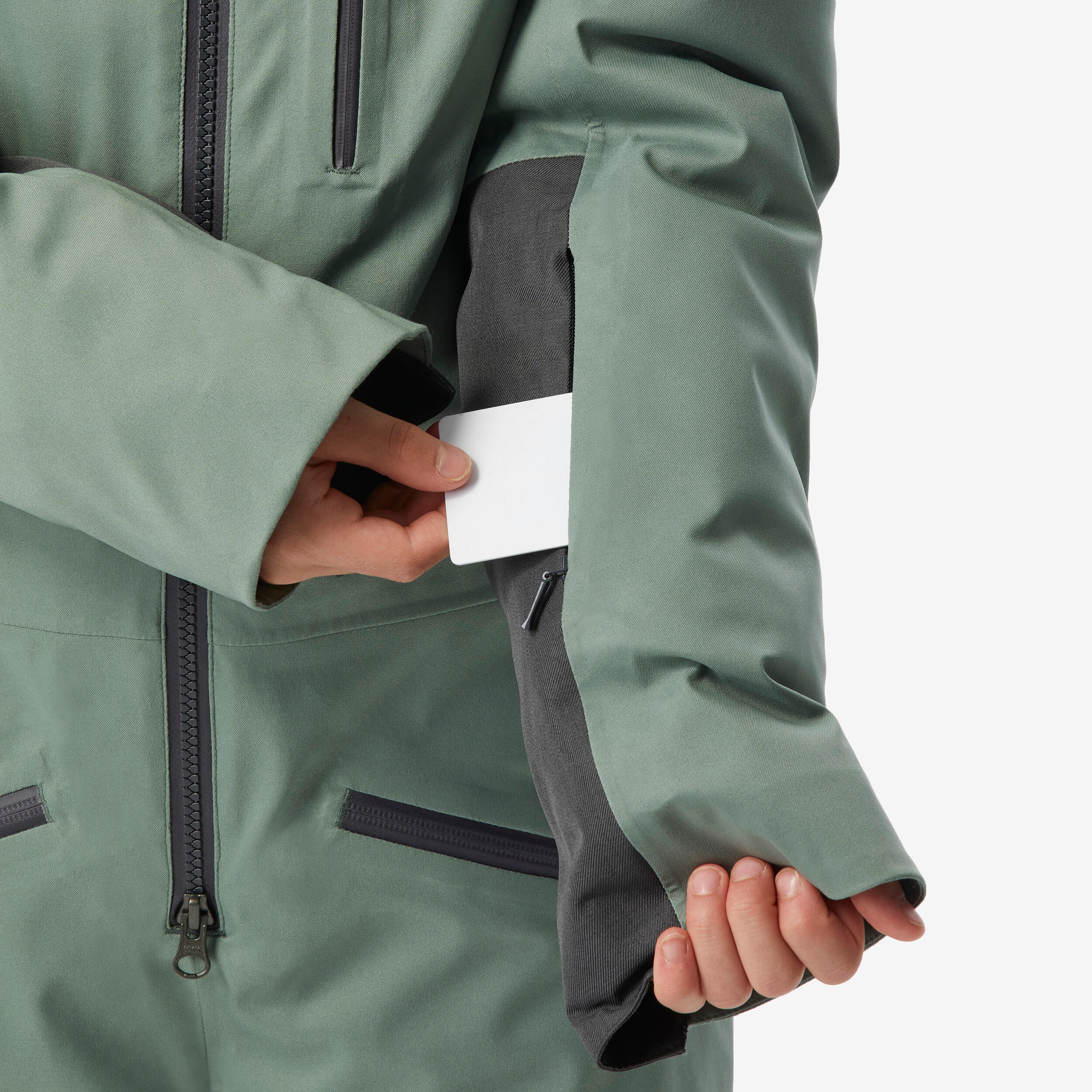 Combinaison d’hiver imperméable enfant - 900 JR vert/gris carbone - WEDZE