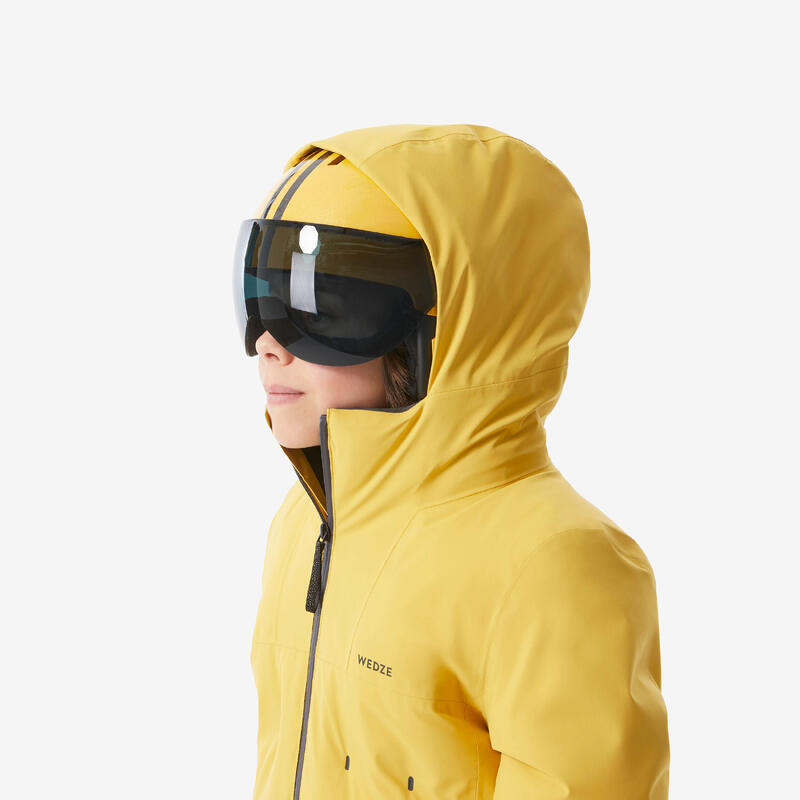 Doudoune de ski chaude et imperméable garçon, 500 warm jaune