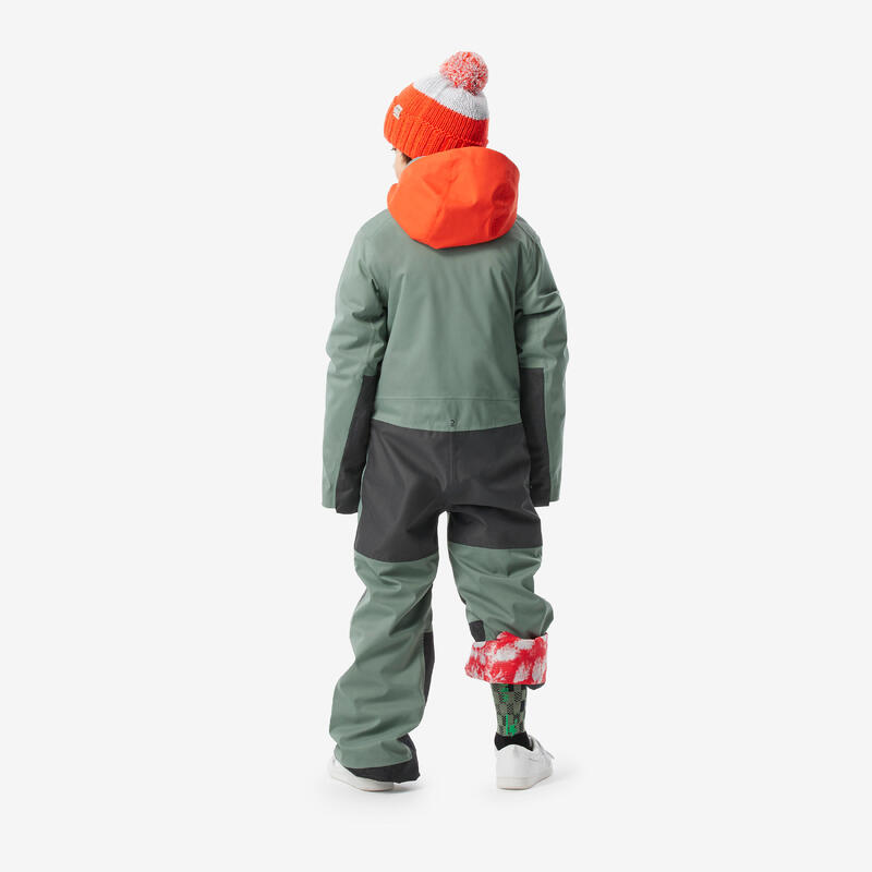 Combinaison de ski chaude et imperméable enfant, 900 vert