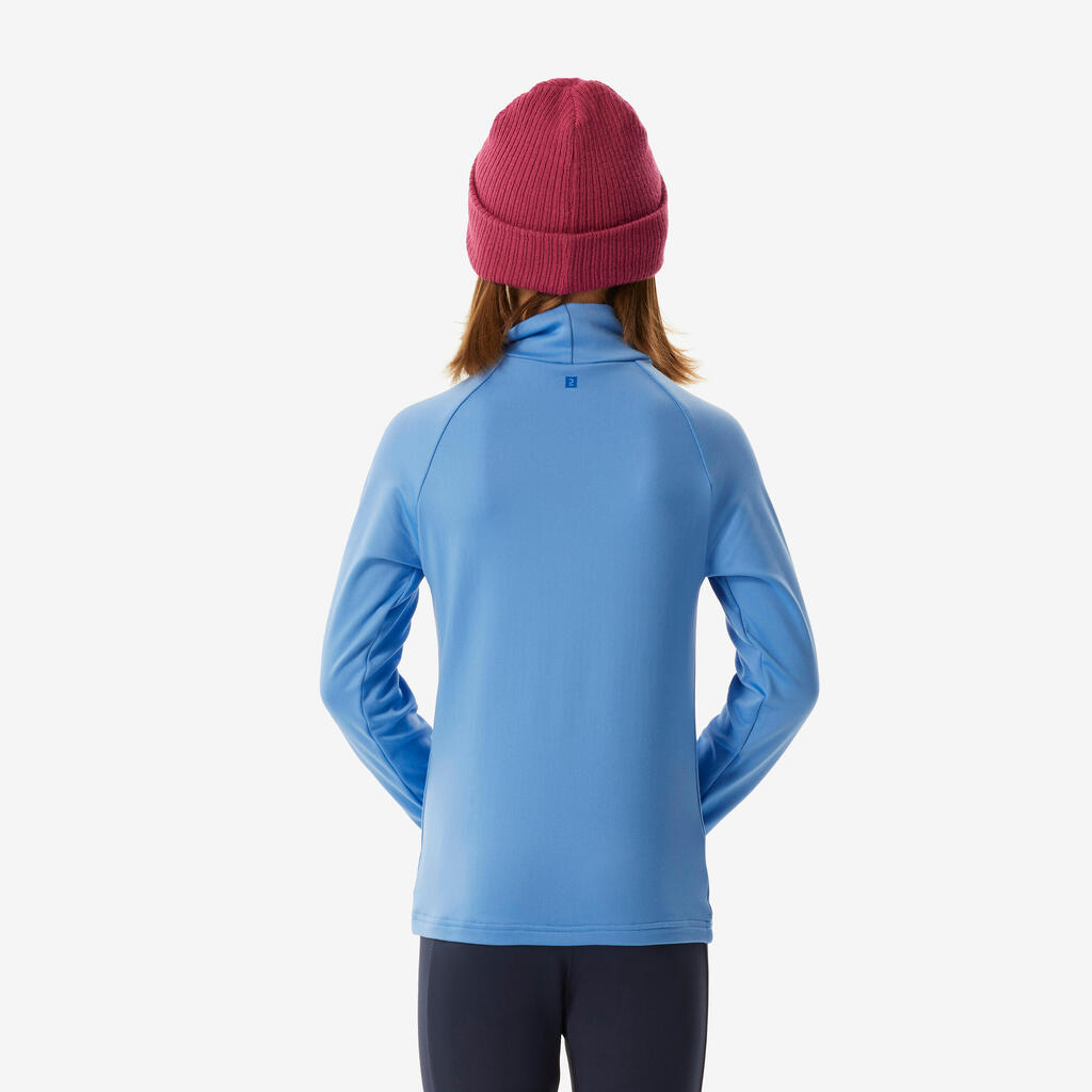 PRIMERA CAPA DE SKI NIÑOS BL 500 CUELLO ALTO AZUL 