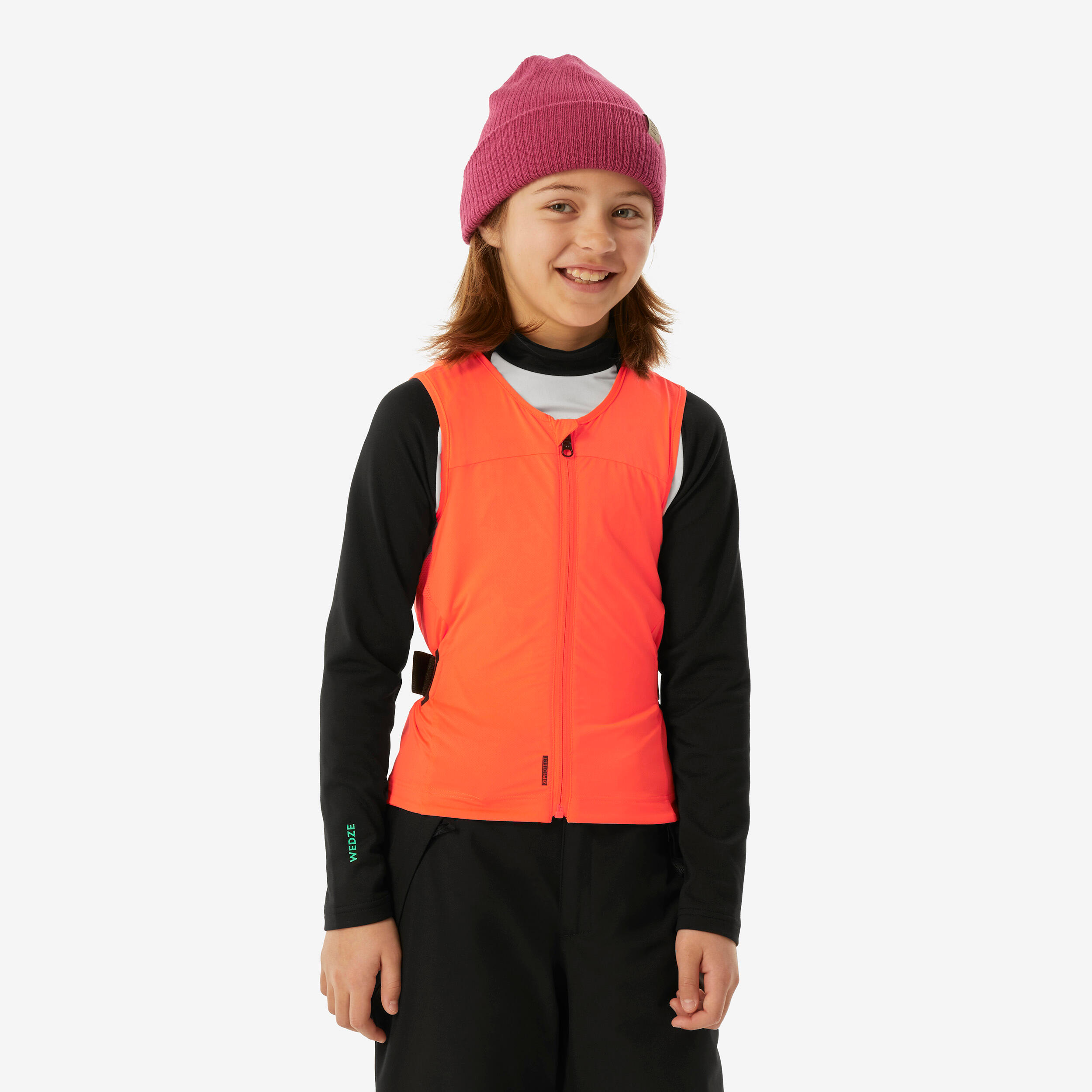 Kids' Mountain Bike, Ski and Snowboard Back Protector Gilet DBCK 900 - Orange 12/16