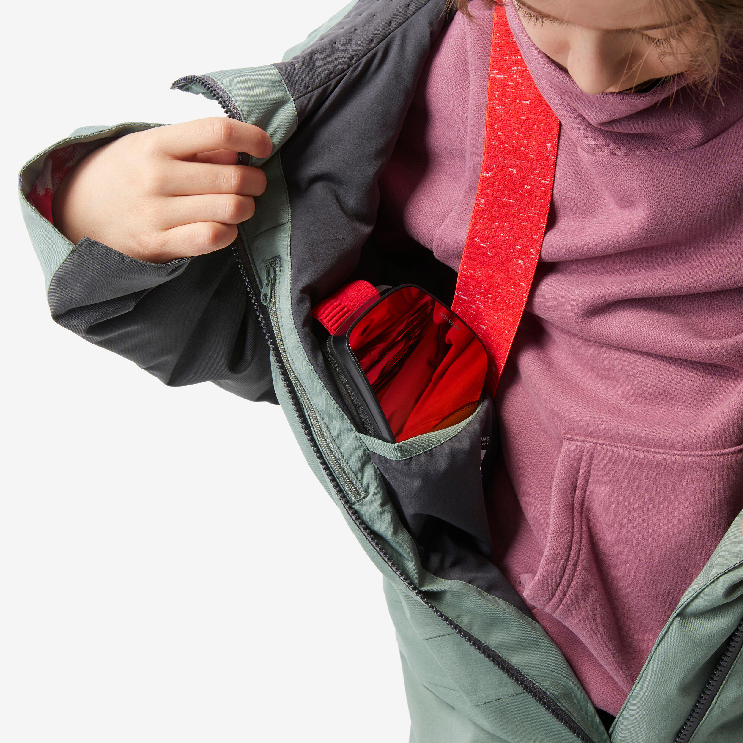 Combinaison d’hiver imperméable enfant - 900 JR vert/gris carbone - WEDZE