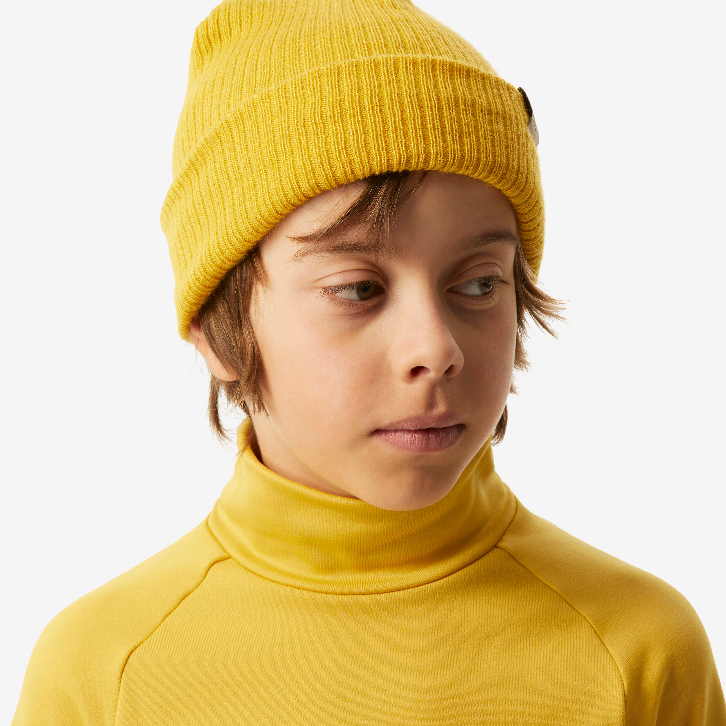 Camisola térmica de ski criança BL 500 gola subida amarelo 11/17