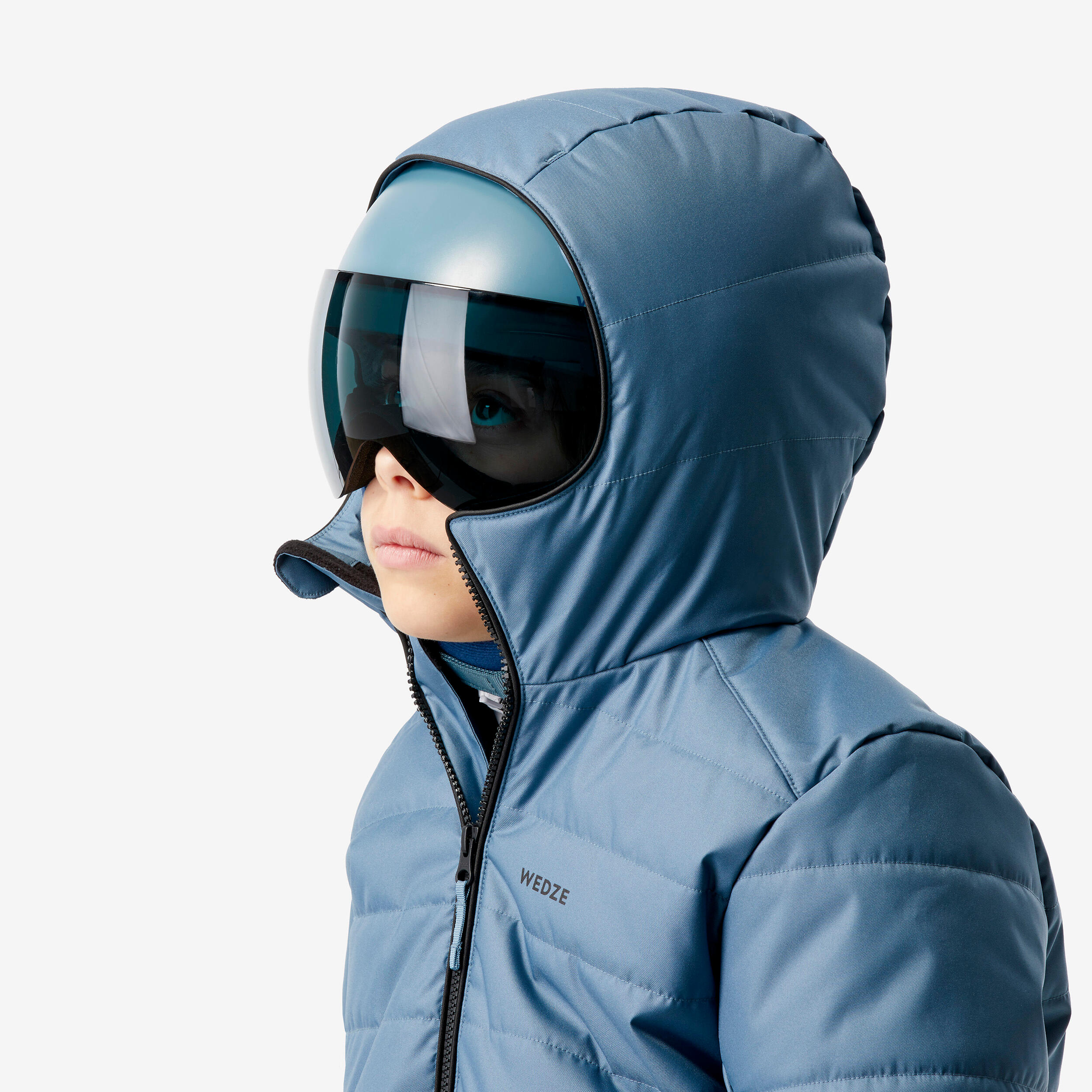 Waterdichte ski-jas voor kinderen 100 warm blauw 10/13