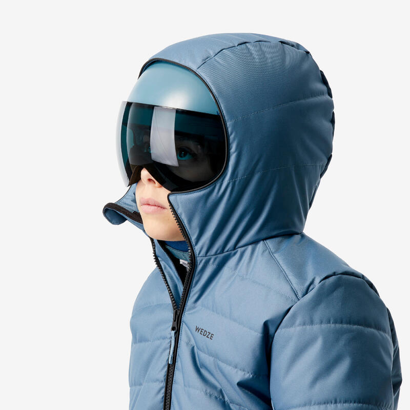 Doudoune de ski enfant chaude et imperméable - 100 warm bleu