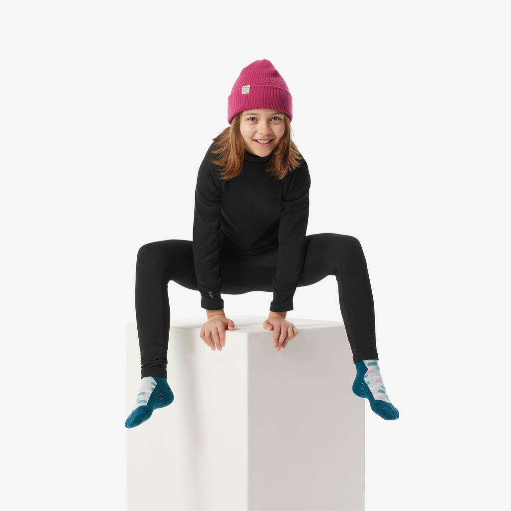 Kids’ thermal ski base layer, BL 500 - Black