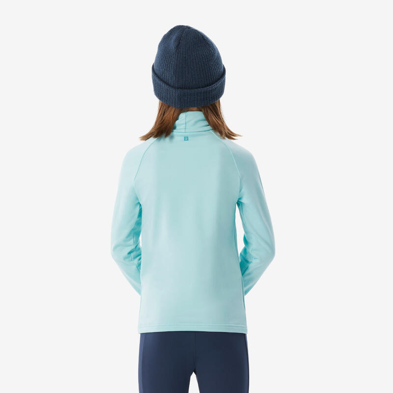 Kinderthermoshirt voor skiën BL 500 hoge kraag turquoise