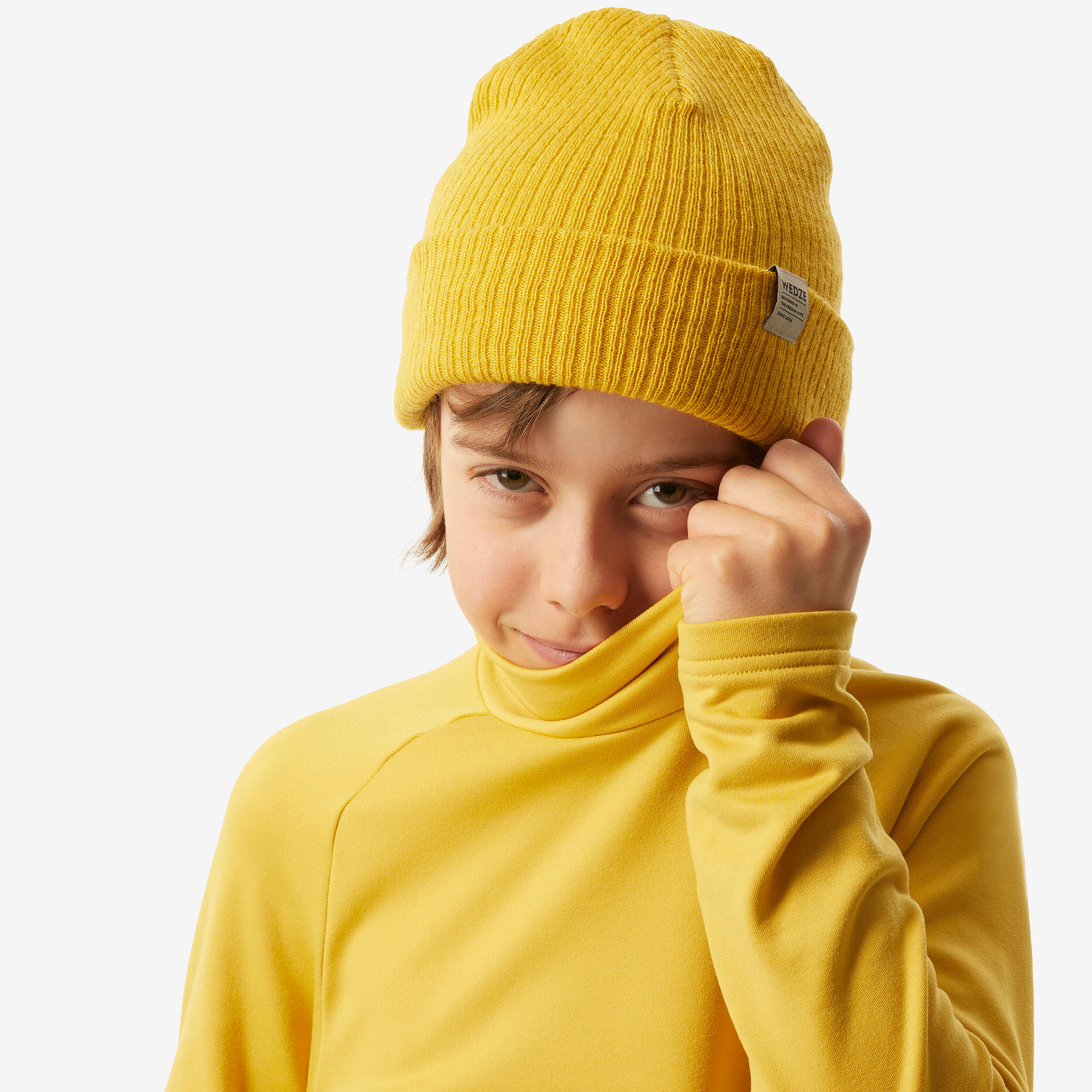 Camisola térmica de ski criança BL 500 gola subida amarelo 9/17