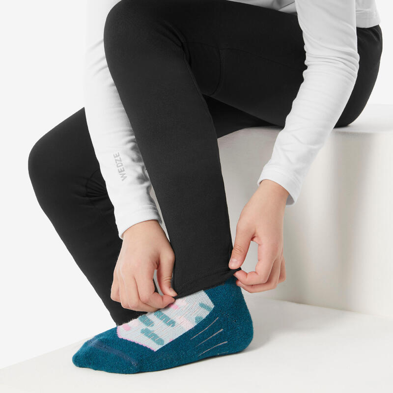 Collant thermique de ski enfant, BL 500 noir
