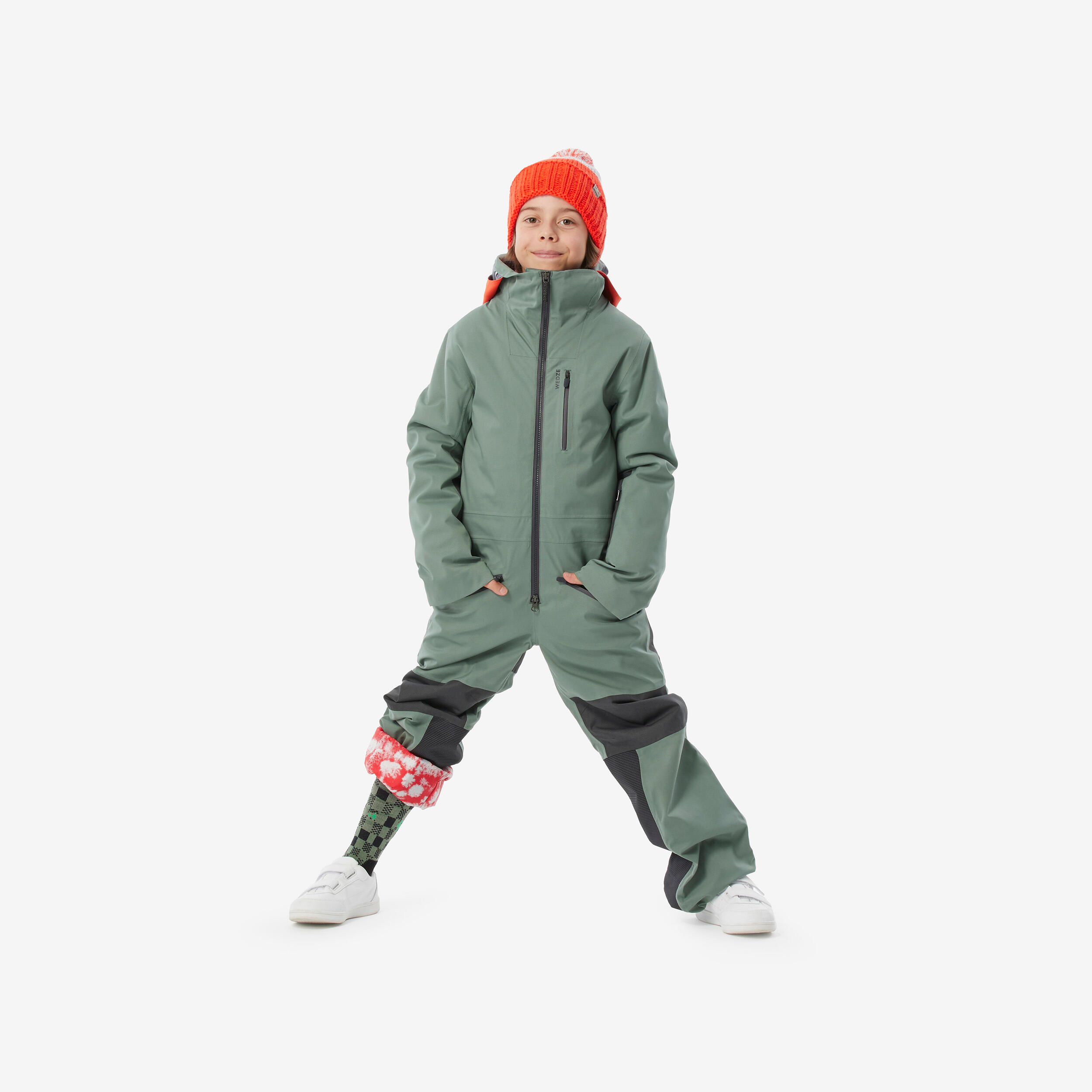 Combinaison d’hiver imperméable enfant - 900 JR vert/gris carbone - WEDZE