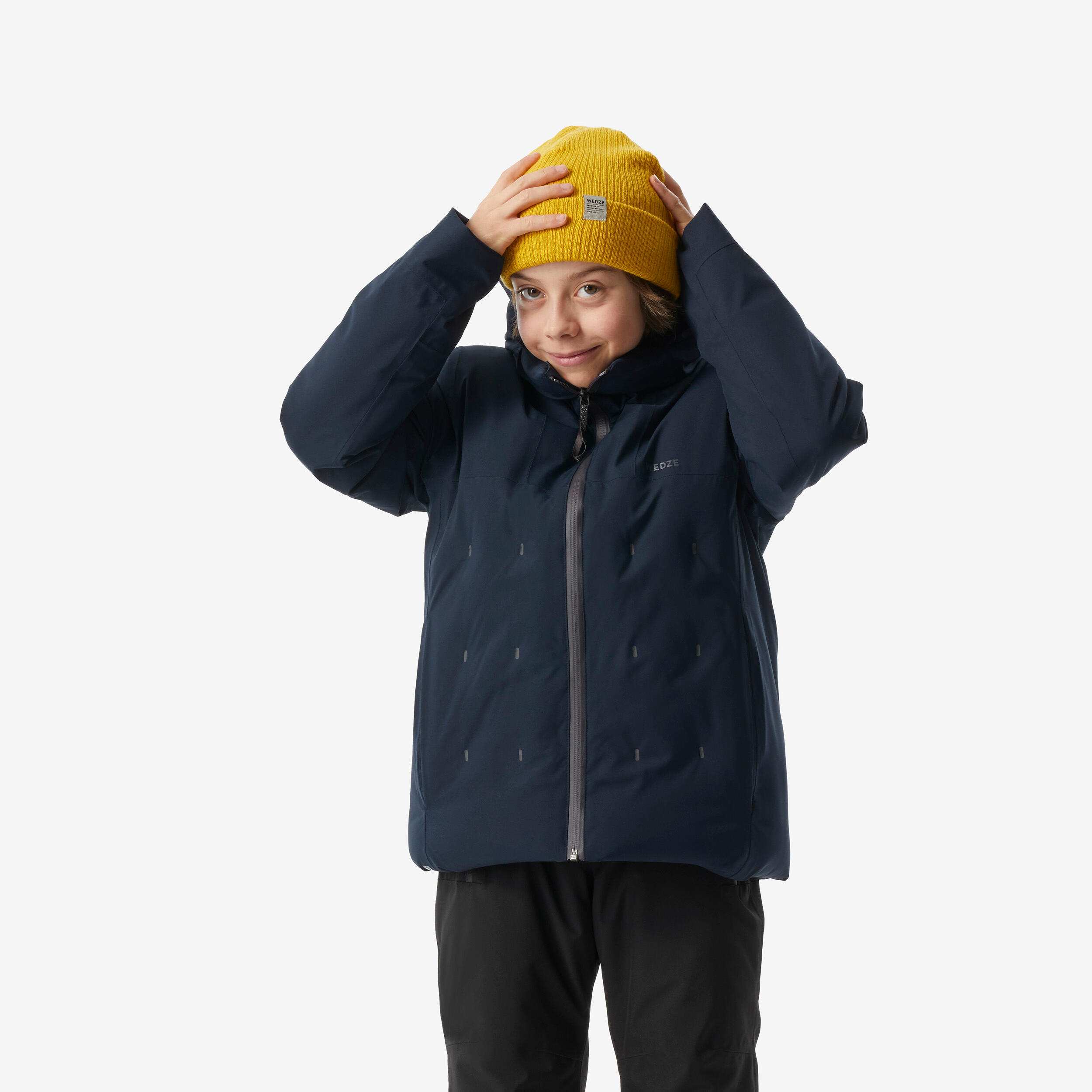 wedze Boys' Skiing Warm and Waterproof Padded Jacket 500 WARM, 6-14 Years - Blue-picture-14