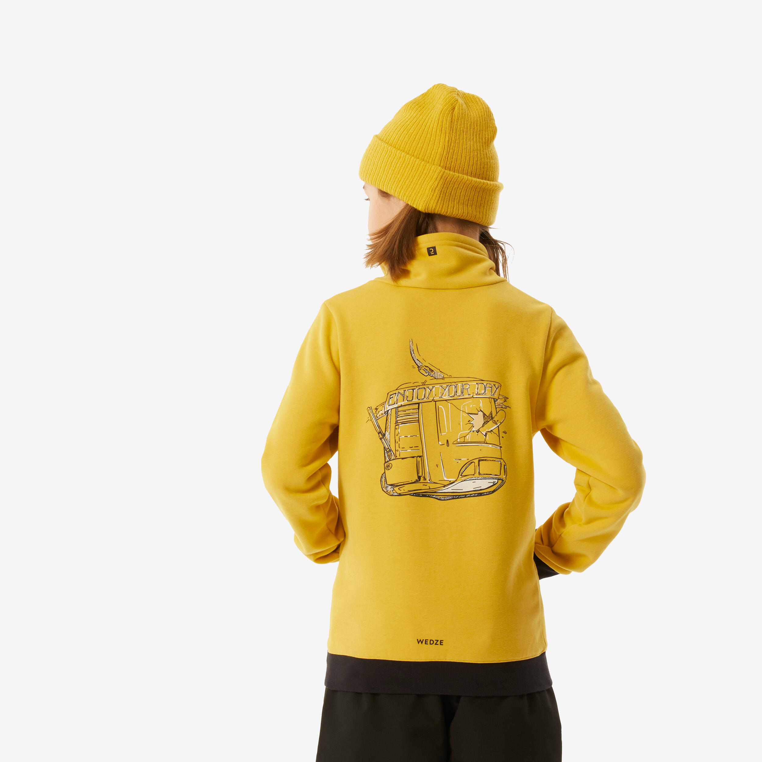 Kids Ski and Snowboard Sweatshirt 100 Yellow WEDZE Decathlon