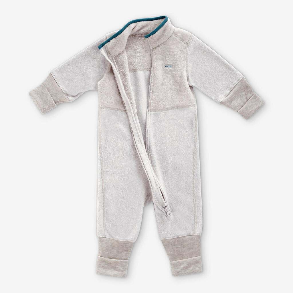 Βρεφική fleece φόρμα σκι 500 Midwarm - Γκρι