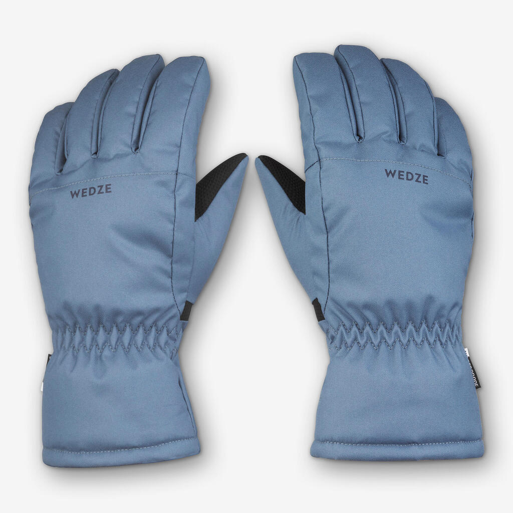 GUANTES DE SKI NIÑOS CÁLIDOS E IMPERMEABLES 500 AZUL 