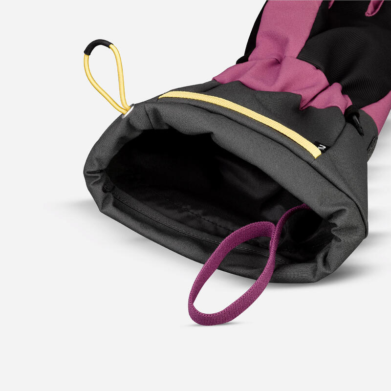 Gants de ski chauds enfant 6-14 ans, SKI500 LONG rose