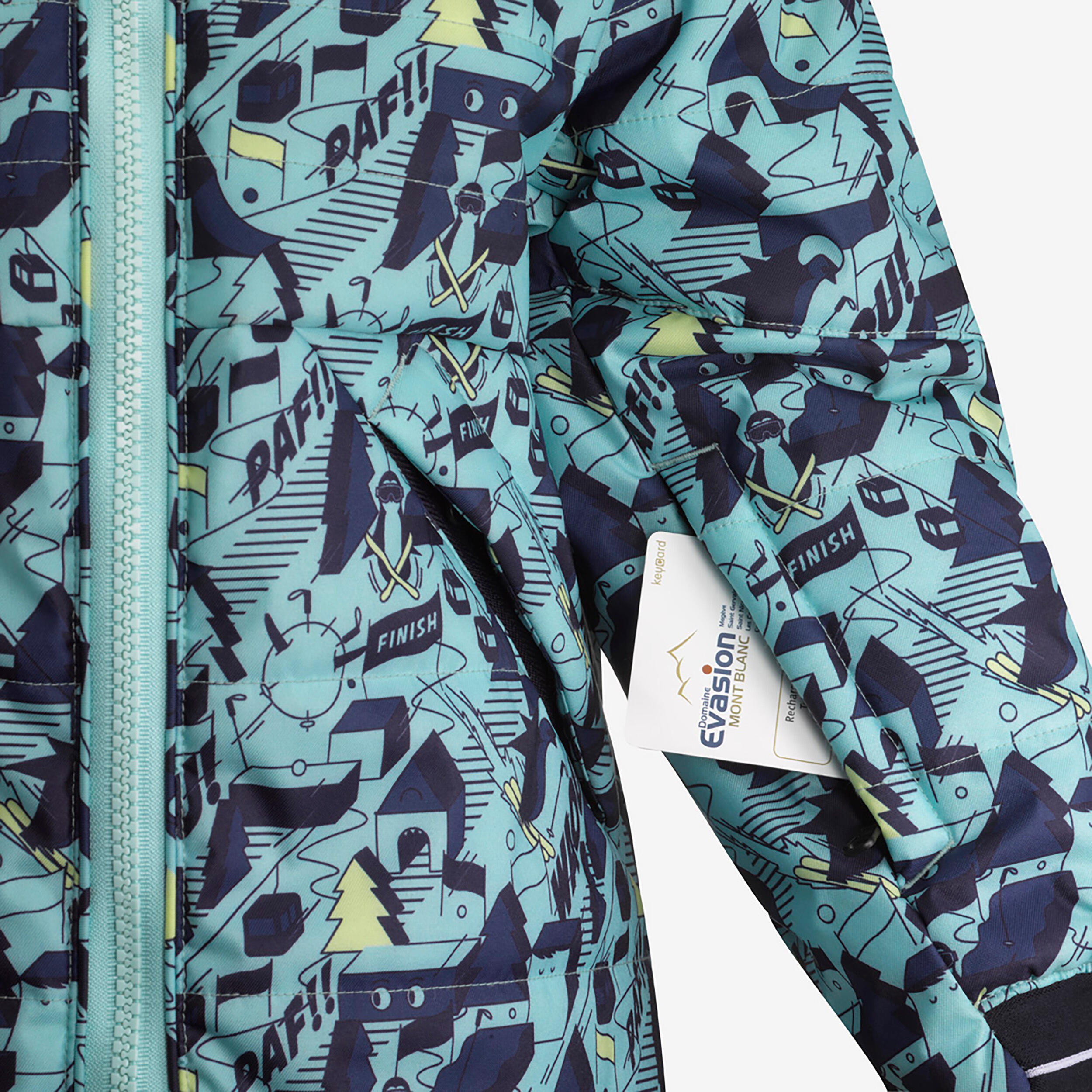 Chaqueta de esquí acolchada con cremallera fácil Niños, Wedze 100 Warm 7/32