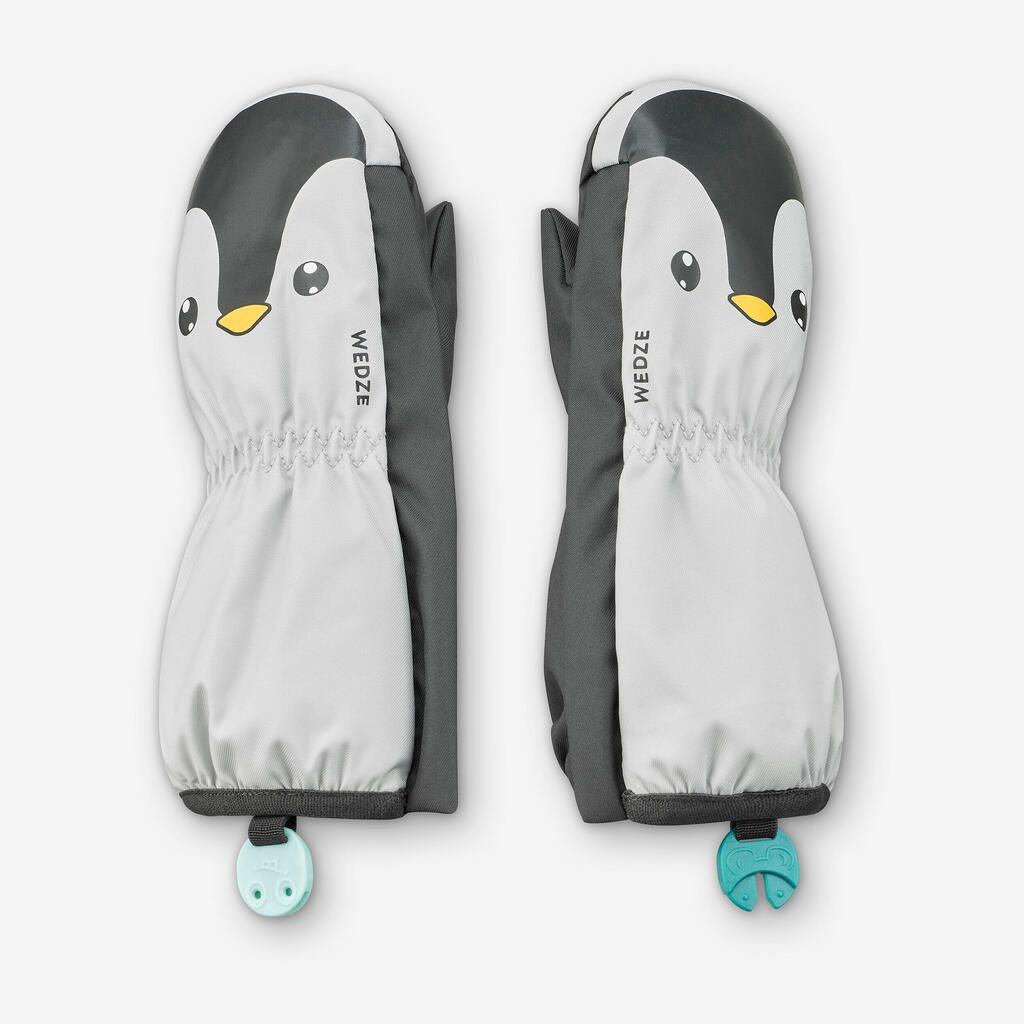 Skihandschuhe Fäustlinge Baby - 500 Lugiklip blau