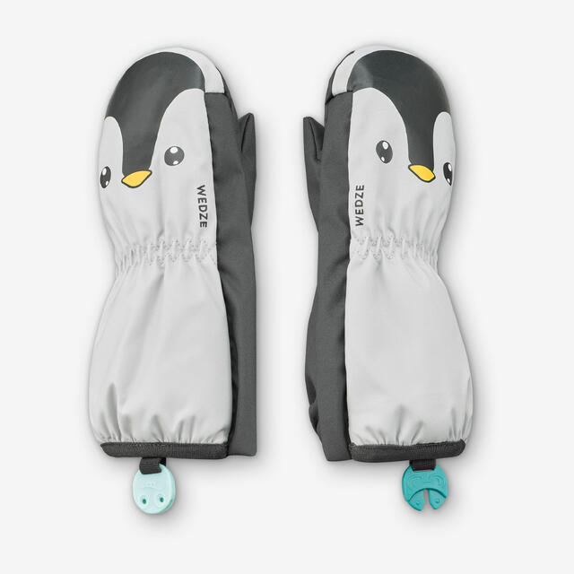 Skihandschuhe Fäustlinge Baby - 500 warm grau