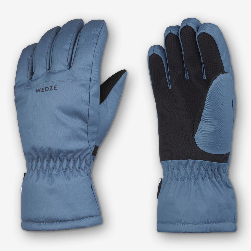 GUANTES DE SKI NIÑOS CÁLIDOS E IMPERMEABLES 500 AZUL 