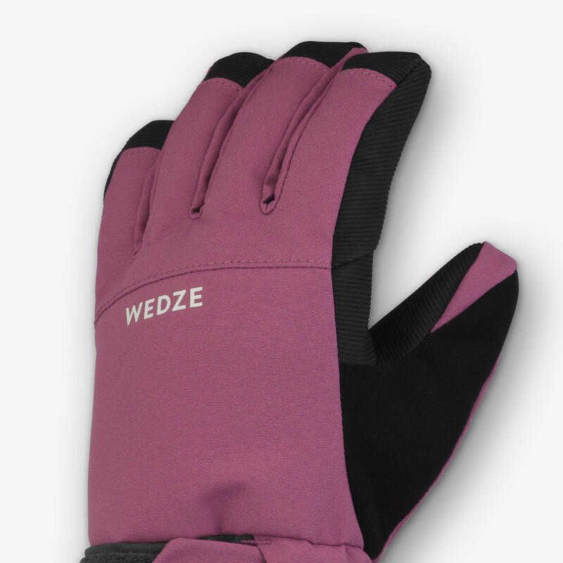 Gants de ski chauds enfant 6-14 ans, SKI500 LONG rose
