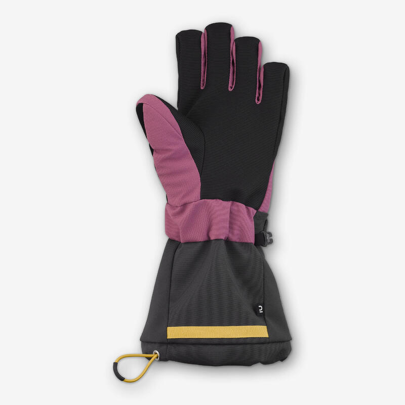 Gants de ski chauds enfant 6-14 ans, SKI500 LONG rose