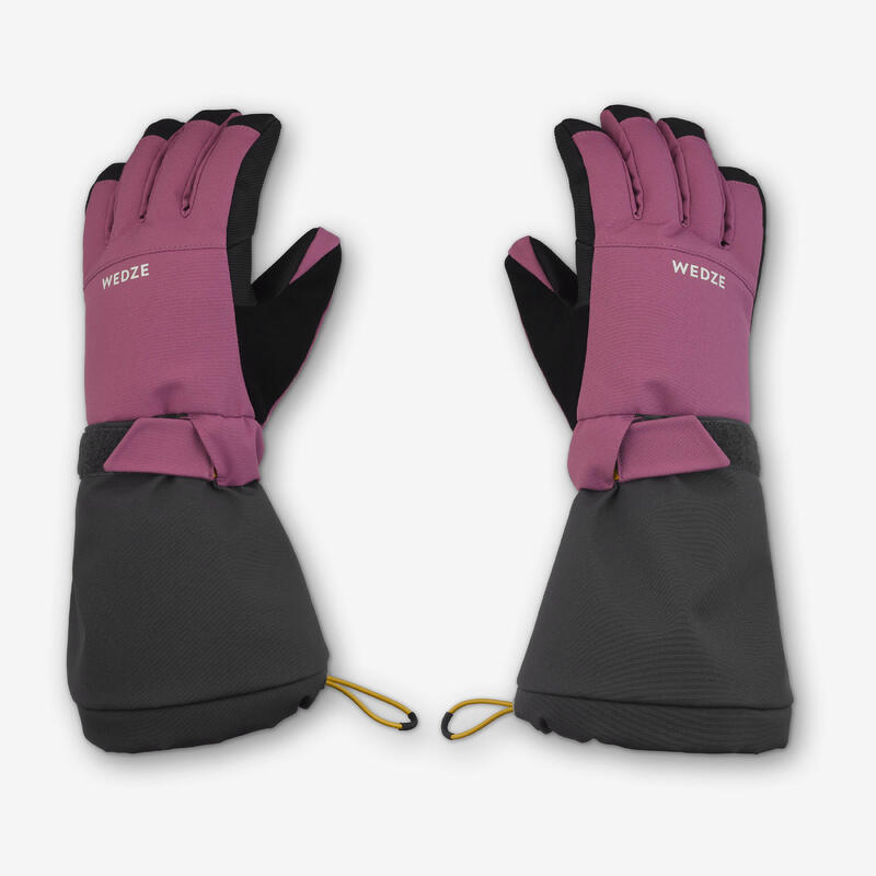 Guanti sci bambina 500 LONG rosa