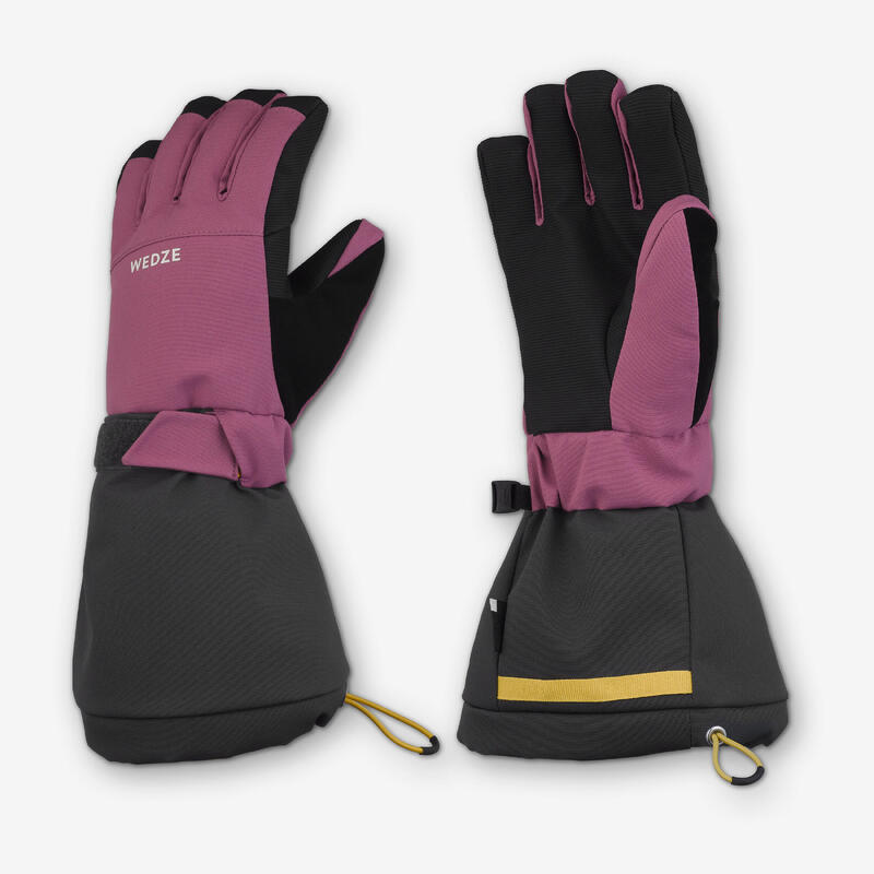 Gants de ski chauds enfant 6-14 ans, SKI500 LONG rose