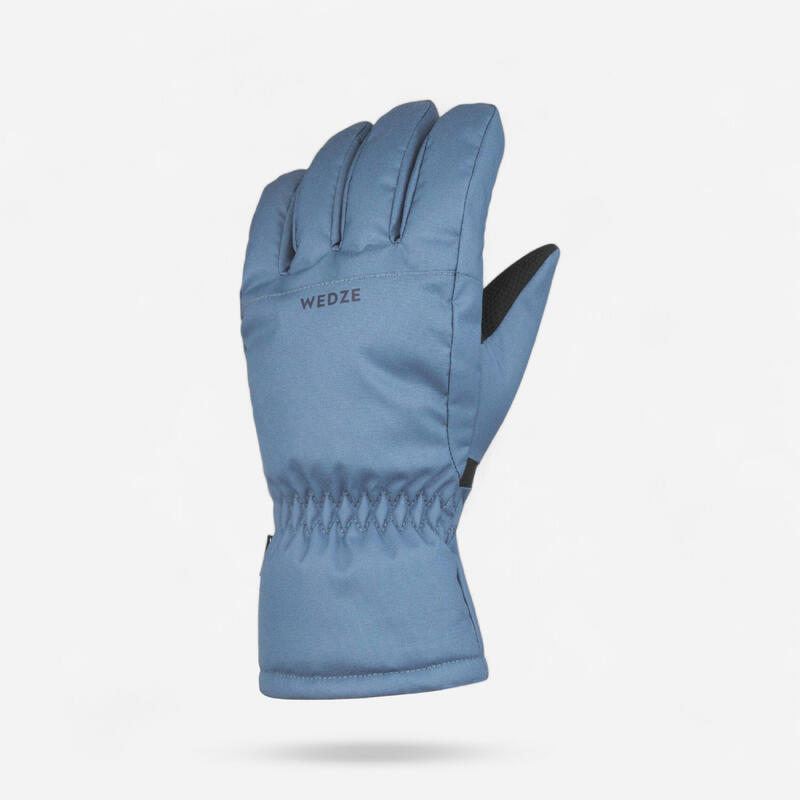 GANTS DE SKI ENFANT CHAUDS ET IMPERMEABLES - 100 BLEUS ET GRIS
