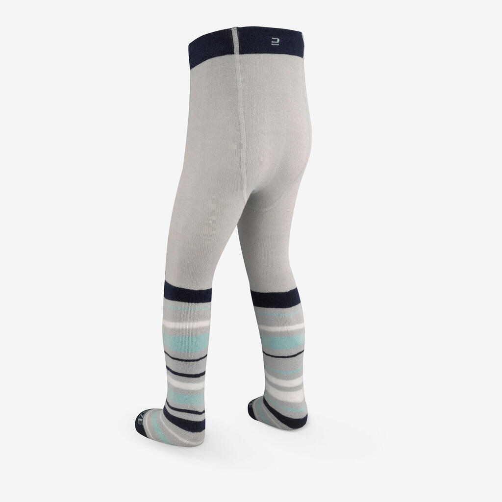 Babies' Ski/Sledge Leggings  Warm - Turquoise Stripes