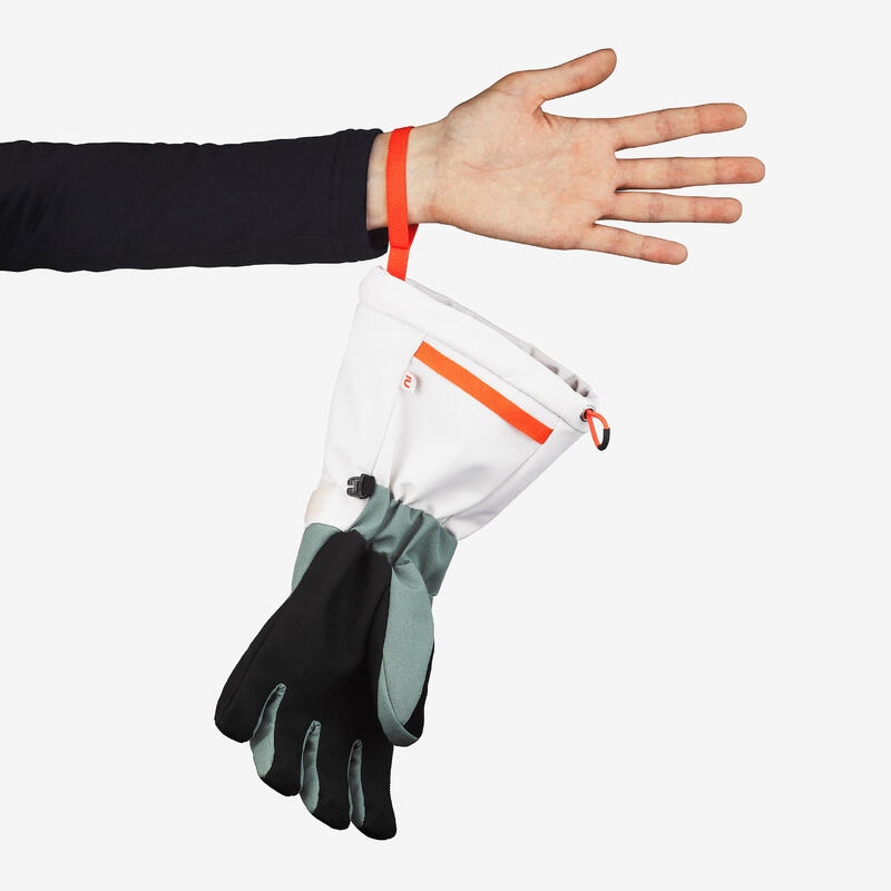 Gants de ski chauds enfant 6-14 ans, SKI500 LONG vert