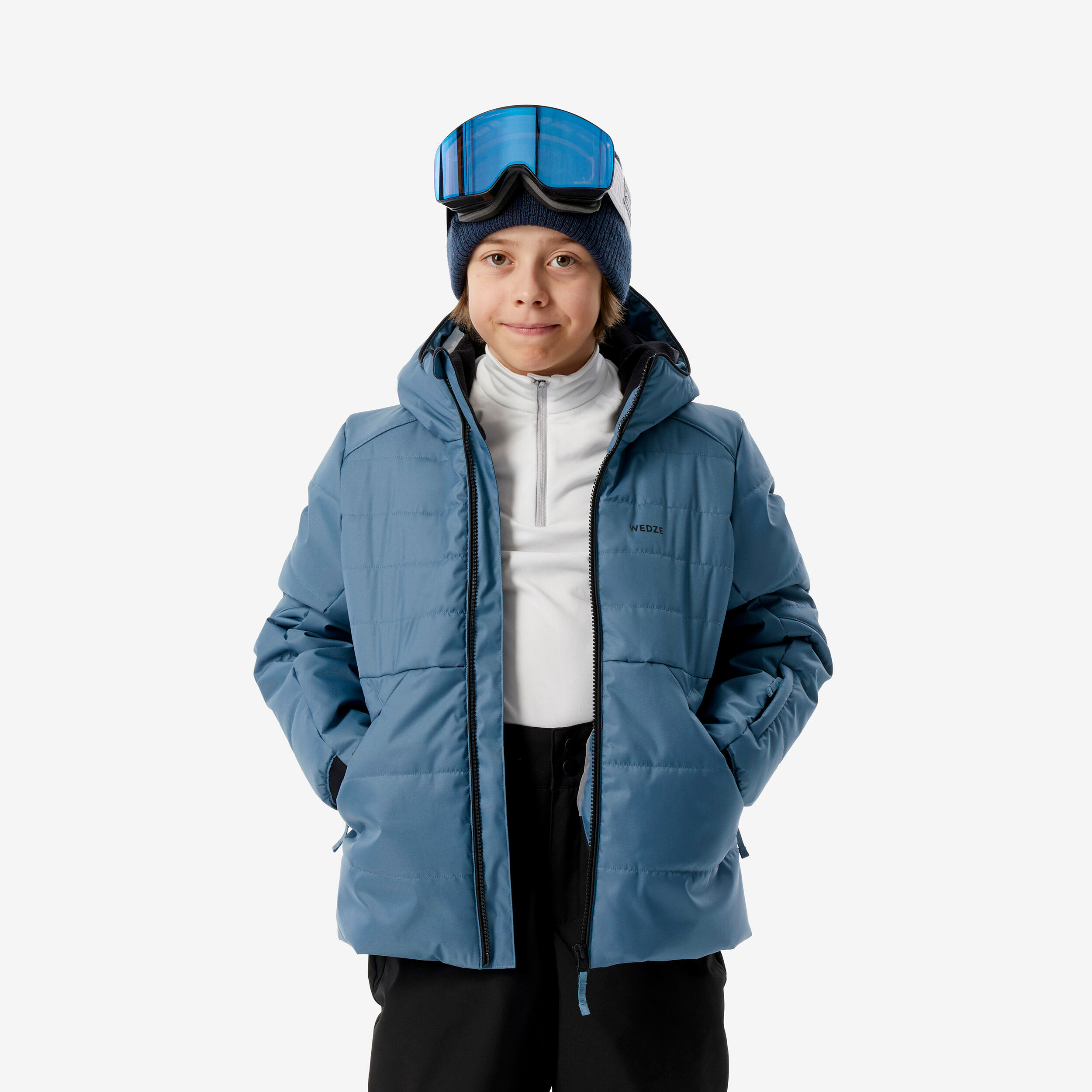 Kids’ warm and waterproof padded ski jacket - 100 warm blue  7/13