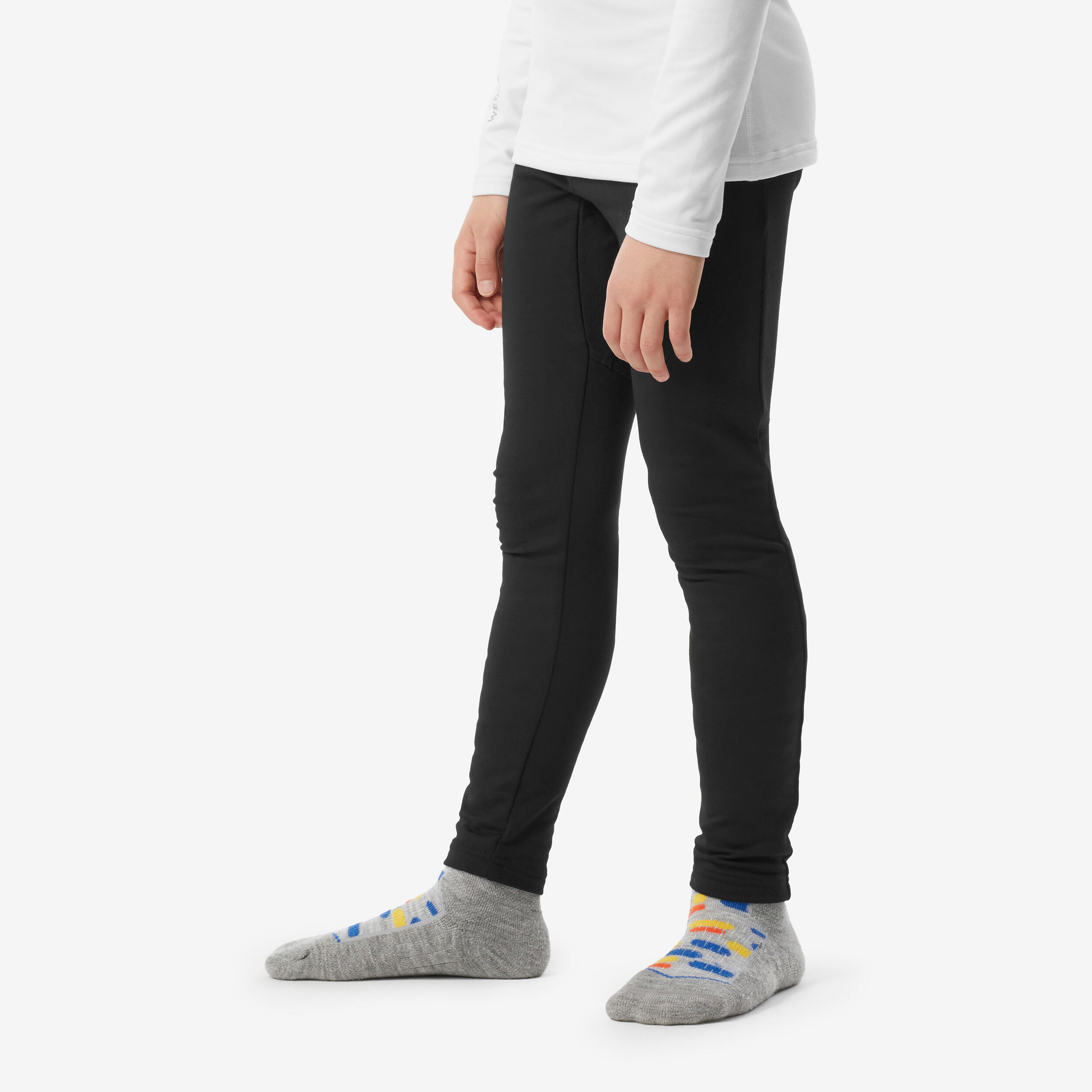 Kids’ thermal ski tights BL 500 - Black