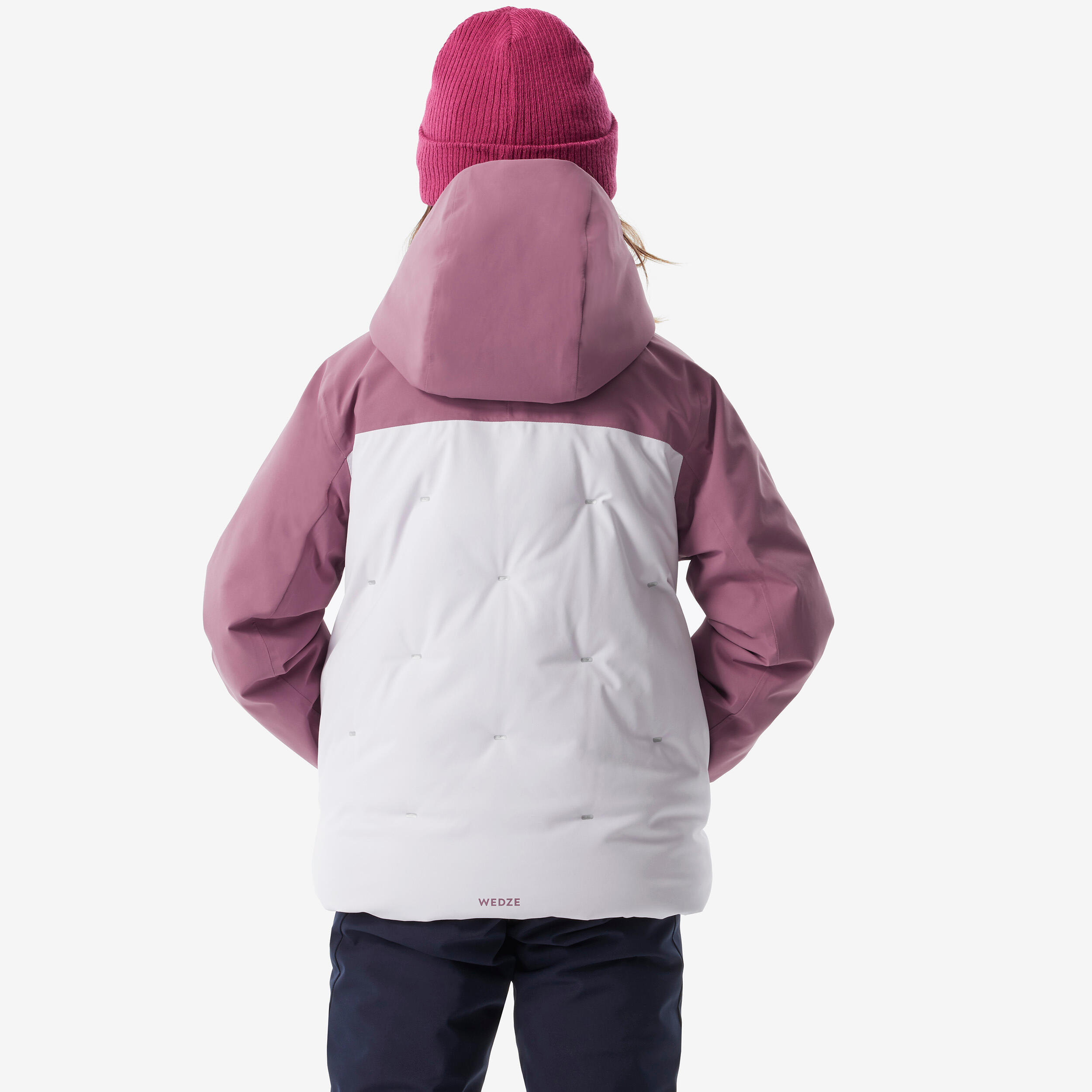 Girls’ warm and waterproof padded ski jacket, 6-14 years, 500 WARM - Pink