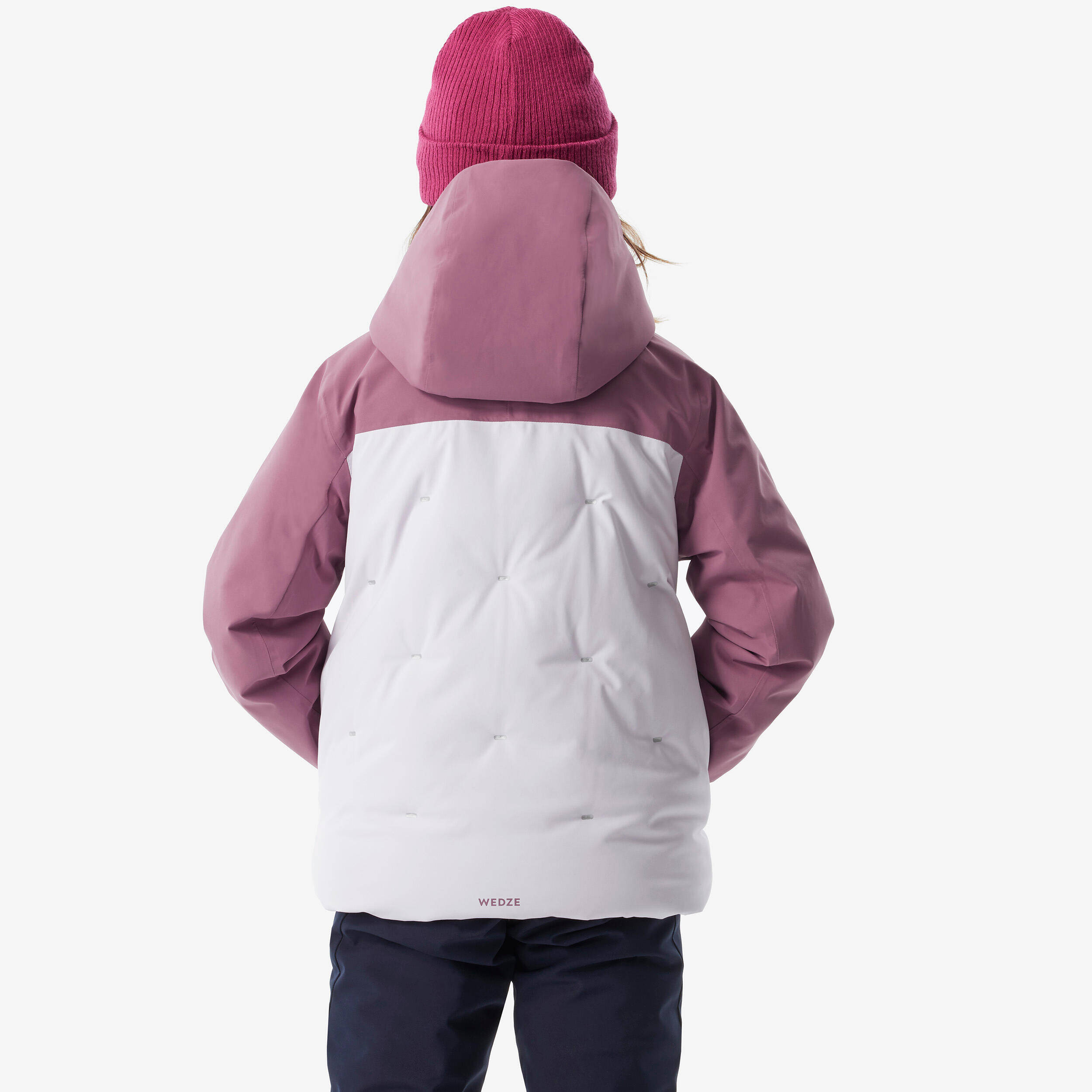 Girls’ warm and waterproof padded ski jacket, 6-14 years, 500 WARM - Pink -  2