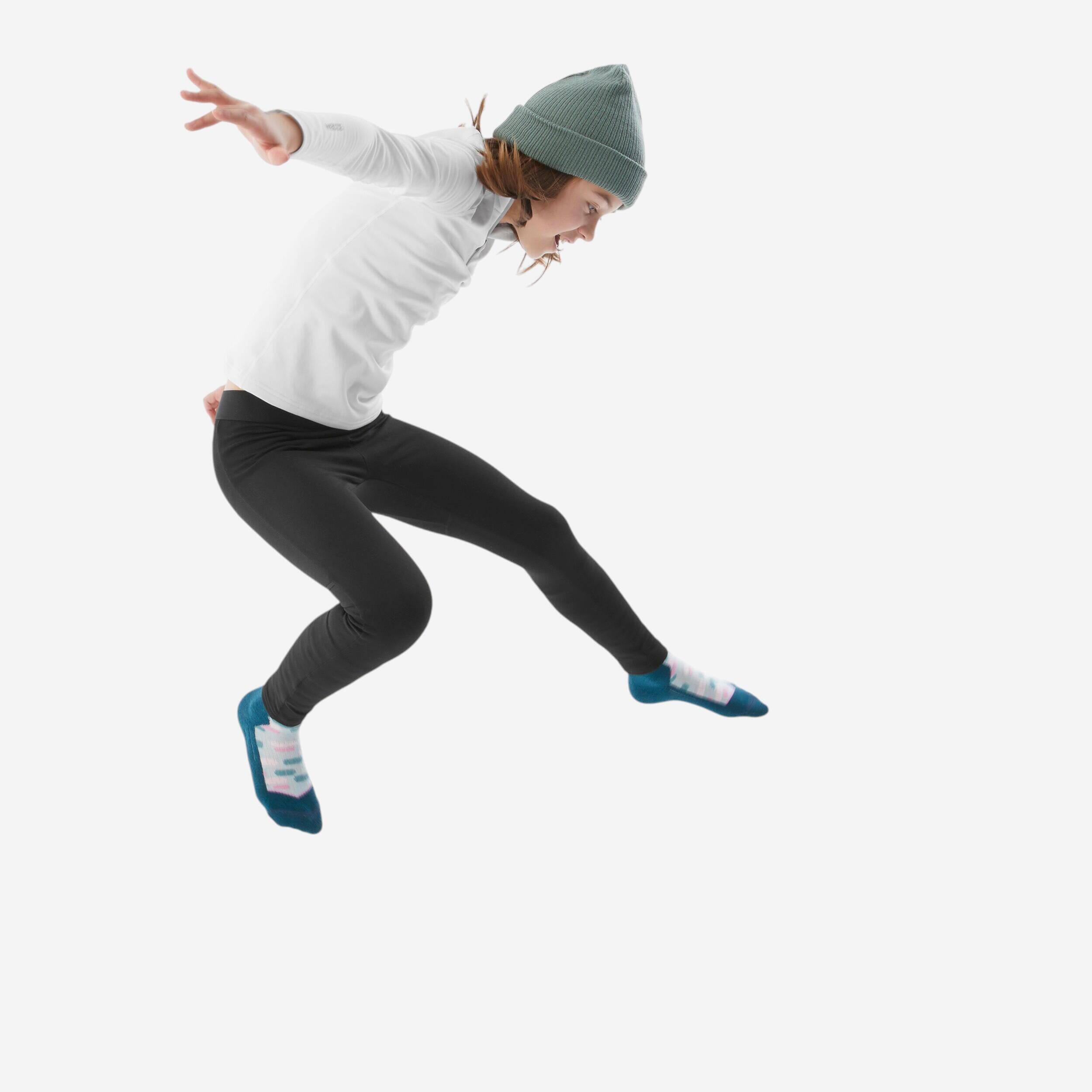 Kids’ thermal ski tights BL 500 - Black -  1