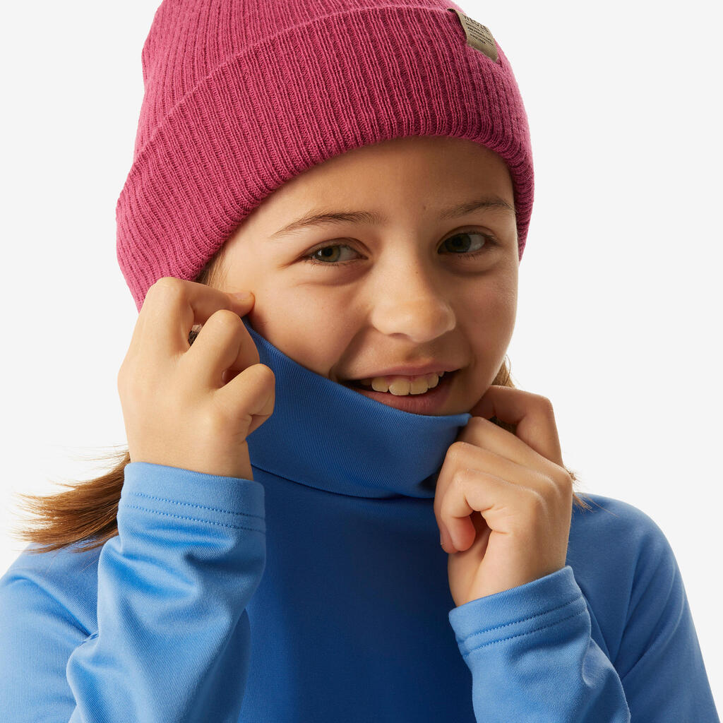 PRIMERA CAPA DE SKI NIÑOS BL 500 CUELLO ALTO AZUL 