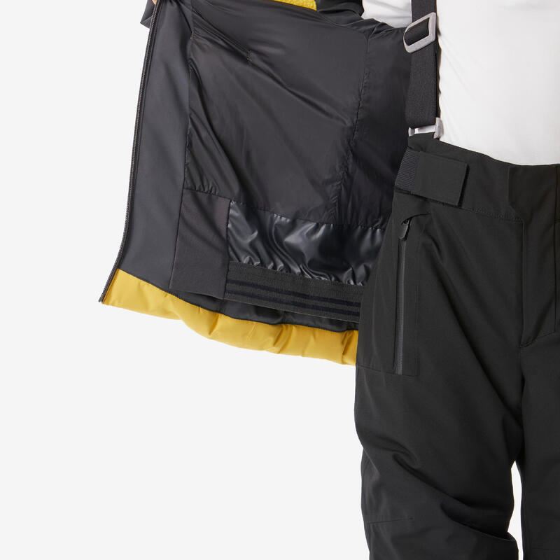 Doudoune de ski chaude et imperméable garçon 6-14 ans, 500 WARM jaune