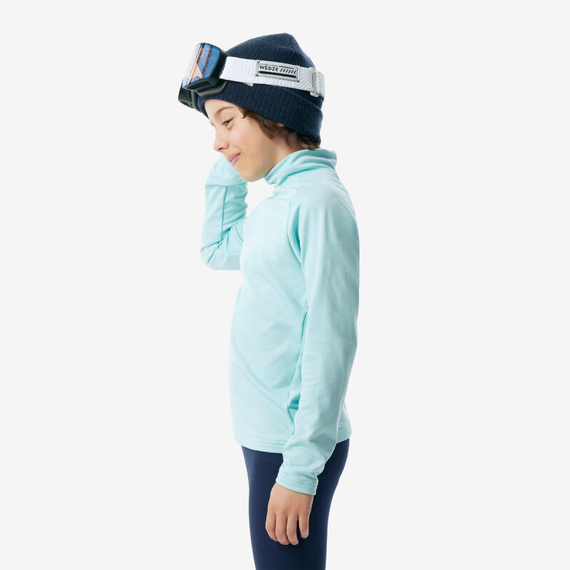 Maglia termica sci bambino 500 turchese