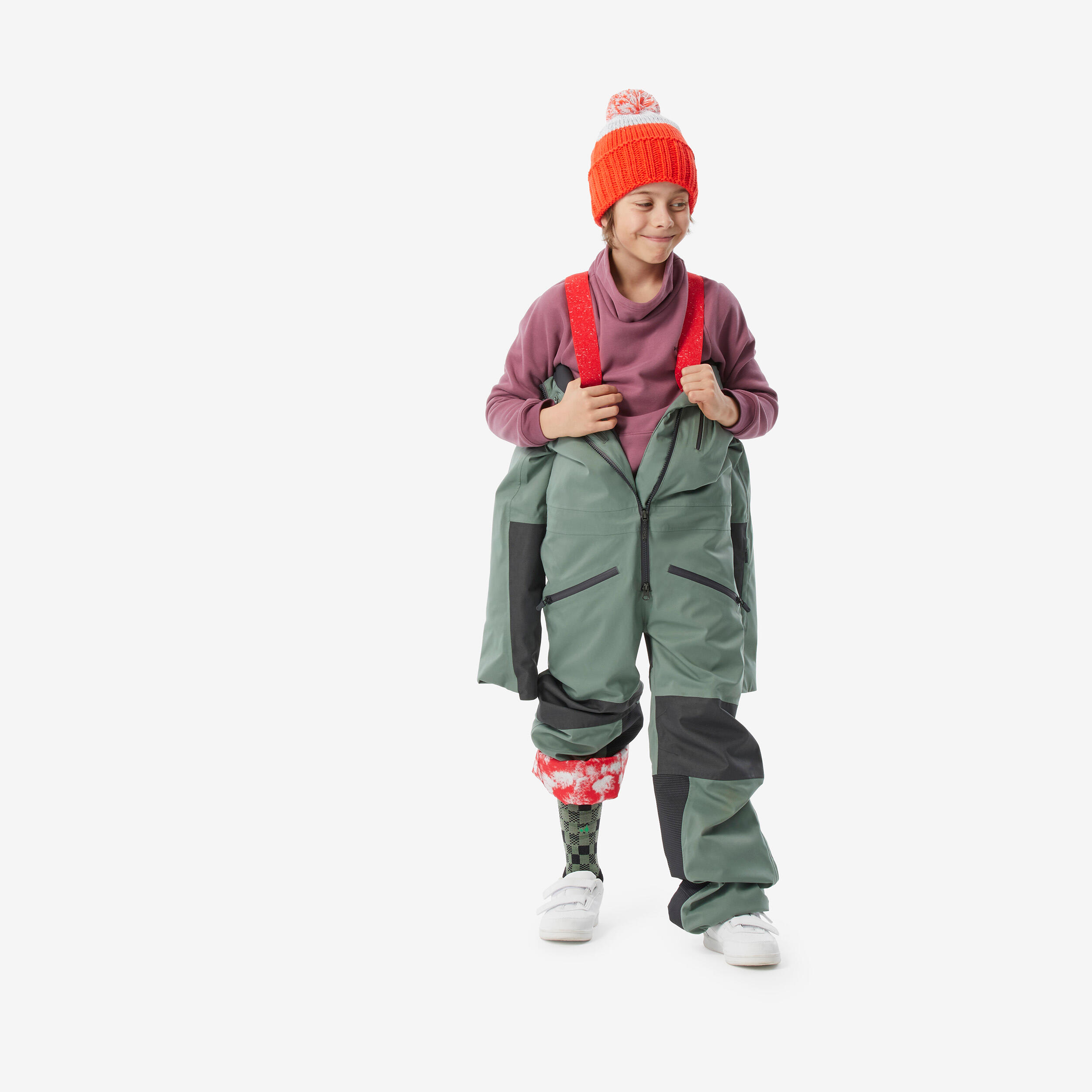 Combinaison d’hiver imperméable enfant - 900 JR vert/gris carbone - WEDZE